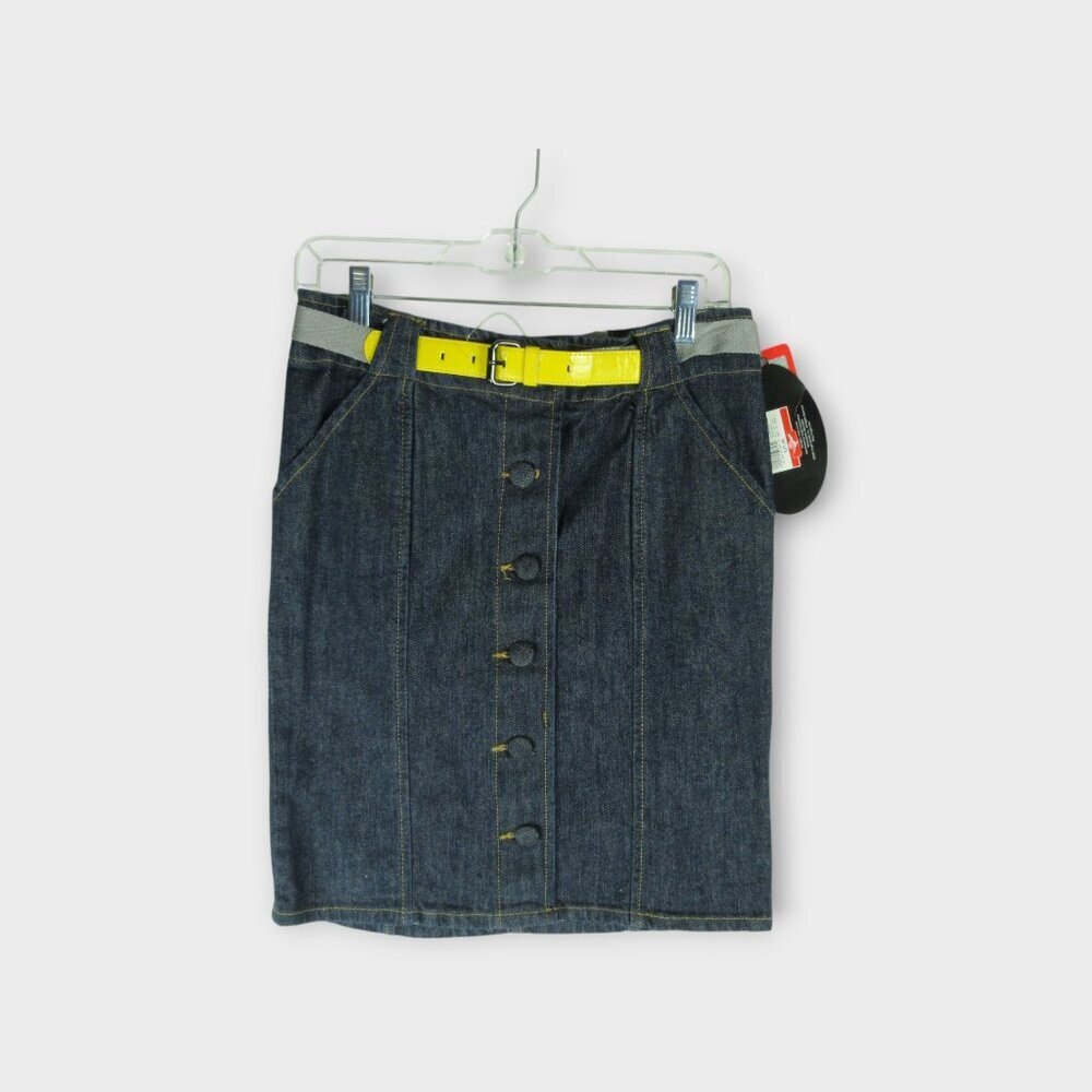 Proenza Schouler For Target Button Front Stretch Denim Pencil Jean Skirt Size 7